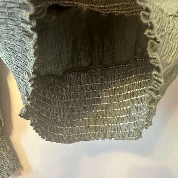 ⛱️ 2/20$ Zara elasticized cropped green blouse small - Picture 7 of 10